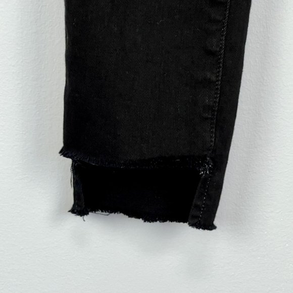 Frame Womens Le Skinny de Jeanne Jeans Raw Stagger Crop Mid Rise Black size 25 - Picture 8 of 16